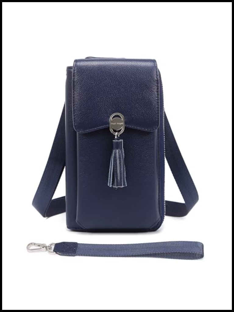 Genuine Leather Small Crossbody Bag Rfid Phone Purse Wallet Adjustable Strap